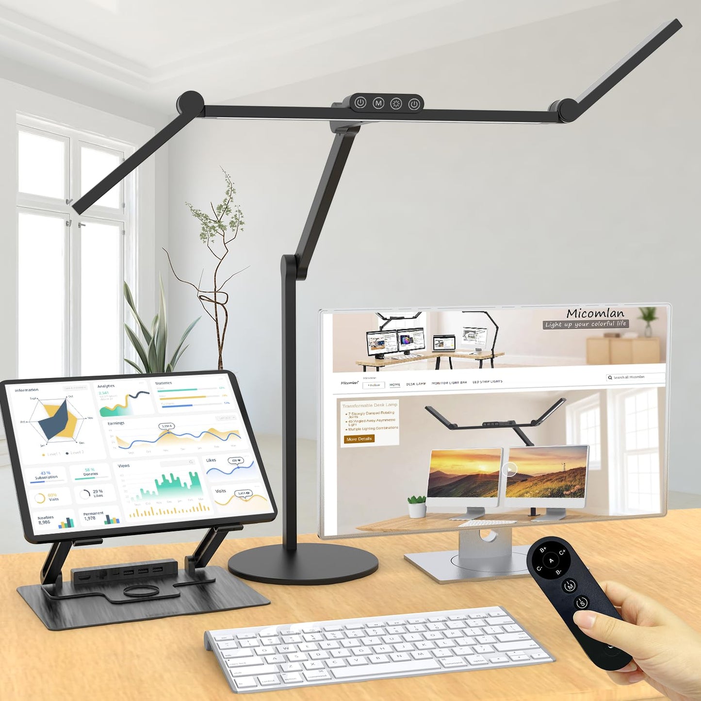 Micomlan Desk Lamp with Base