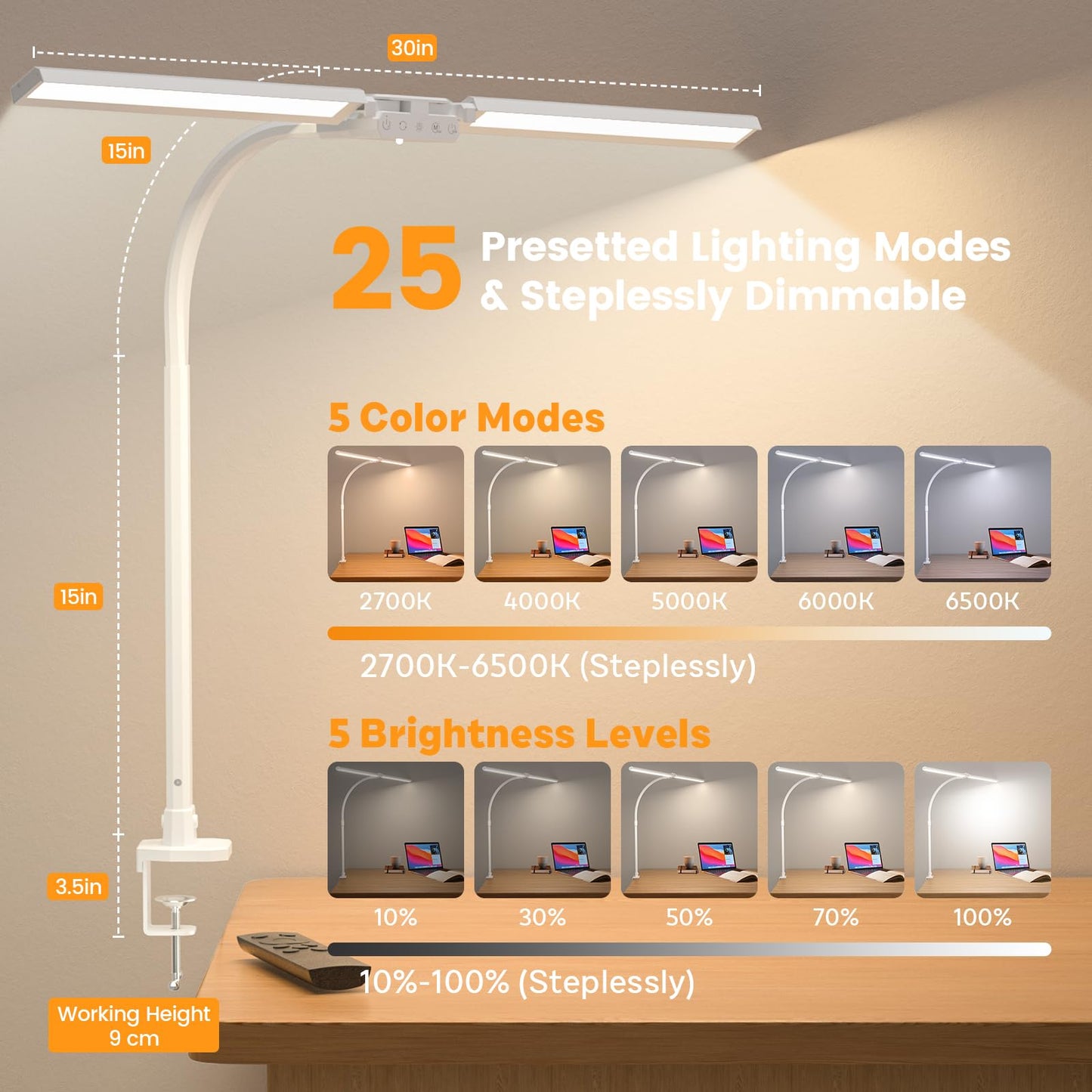 SIBRILLE LED Desk Lamp for Home Office
