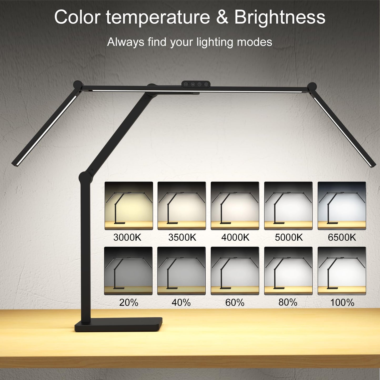 Omorepa 36W 3000LM Desk Lamp with Base