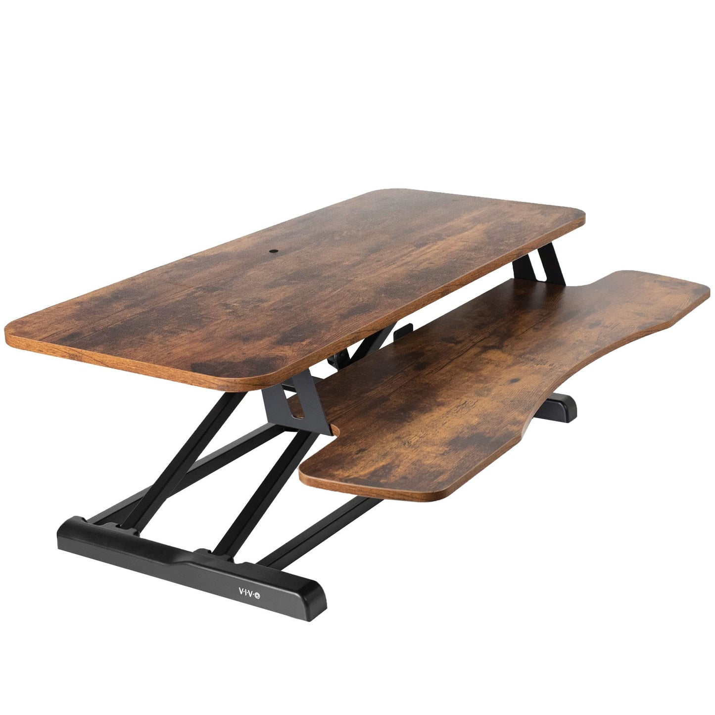 Height Adjustable Desk Converter Sit Stand Workstation Dual Monitor Laptop Riser Wide Keyboard Tray