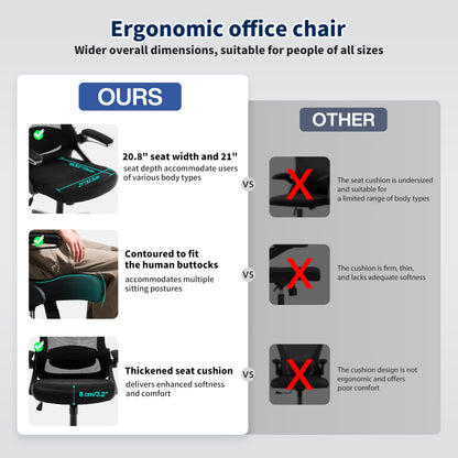 Ergonomic Mesh Office Chair with Adjustable Lumbar Support and Flip-Up Arms Executive Task Chair