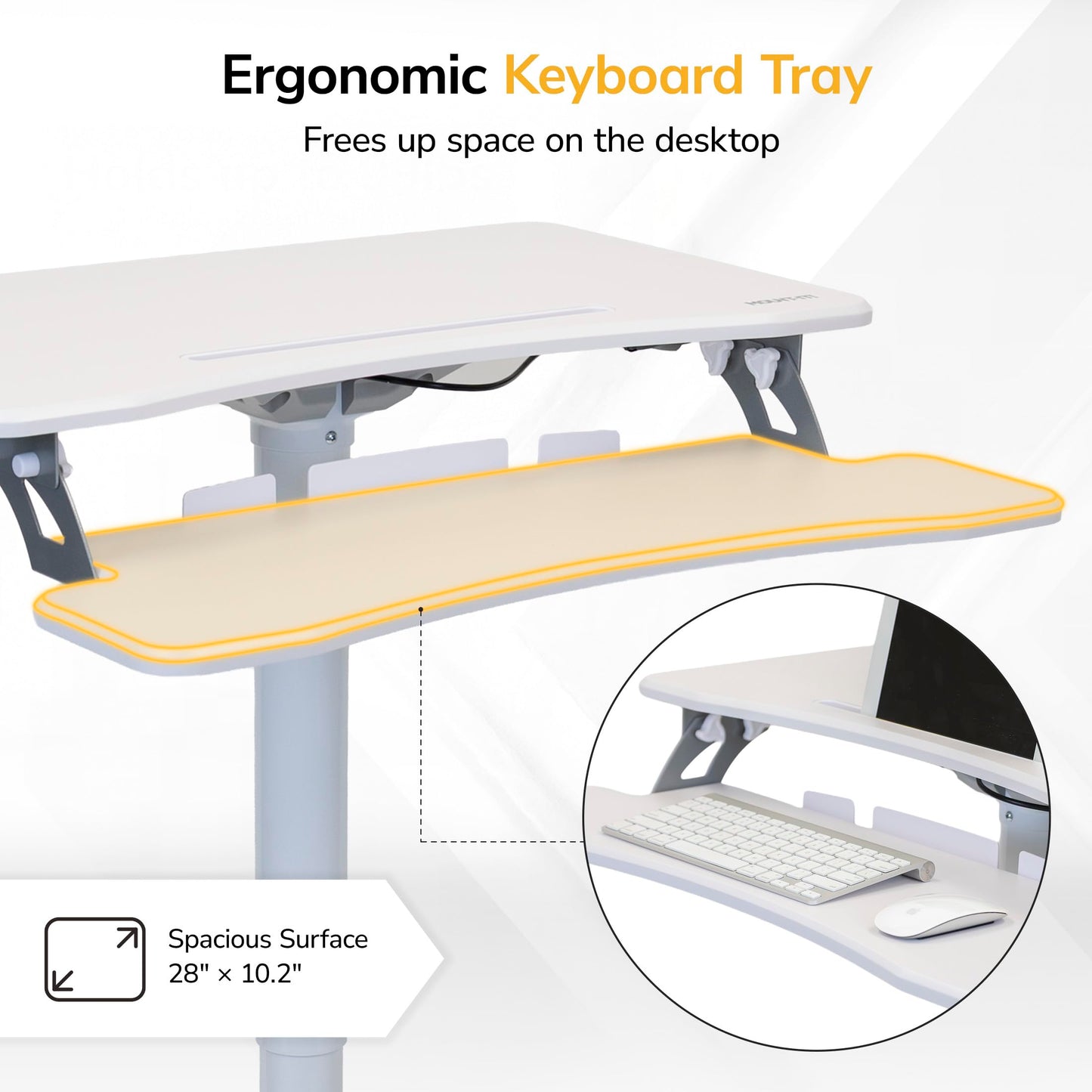Height Adjustable Mobile Computer Cart Rolling Workstation with Keyboard Tray Storage Shelves Locking Wheels Office Classroom Home Stand
