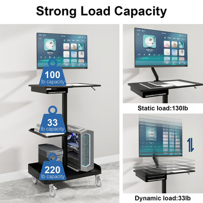 Natwind Electric Mobile Height Adjustable Workstation,Style A