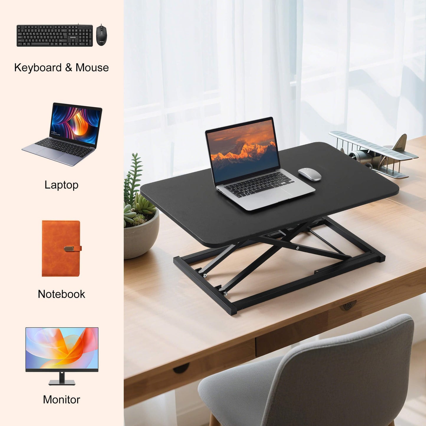 Raathionty Standing Desk Converter Adjustable Height