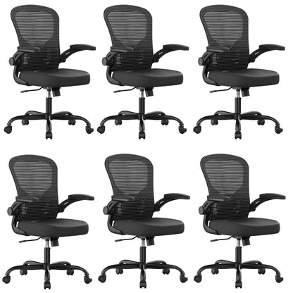 High Back Mesh Office Chair 330LBS Flip-Up Arms Lumbar Support