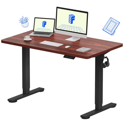 Electric Standing Desk Adjustable Height One Piece Desktop 4 Memory Presets Stable Home Office Desk