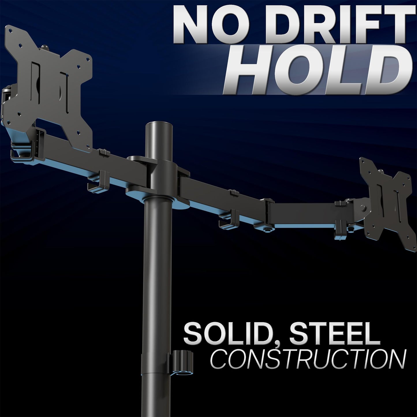 Dual Monitor Desk Mount Heavy Duty Fully Adjustable Steel Stand for Two Screens Computer Monitor Arm Stand