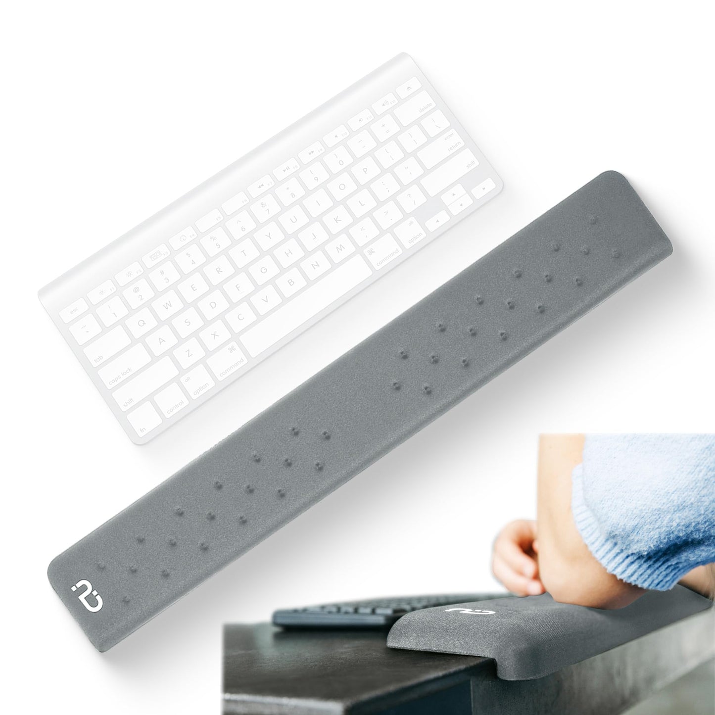 Memory Foam L-Shaped Desk Edge Wrist Rest Ergonomic Forearm Support Non-Slip Cushion for Extended Work Comfort