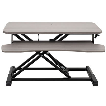Height Adjustable Desk Converter Sit Stand Workstation Dual Monitor Laptop Riser Wide Keyboard Tray