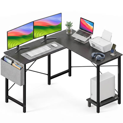 L Shaped Gaming Desk with Shelves Reversible Storage Corner Computer Desk for Gaming Study Writing Home Office