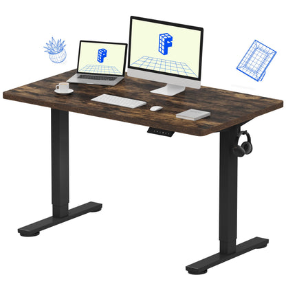 Electric Standing Desk Adjustable Height One Piece Desktop 4 Memory Presets Stable Home Office Desk