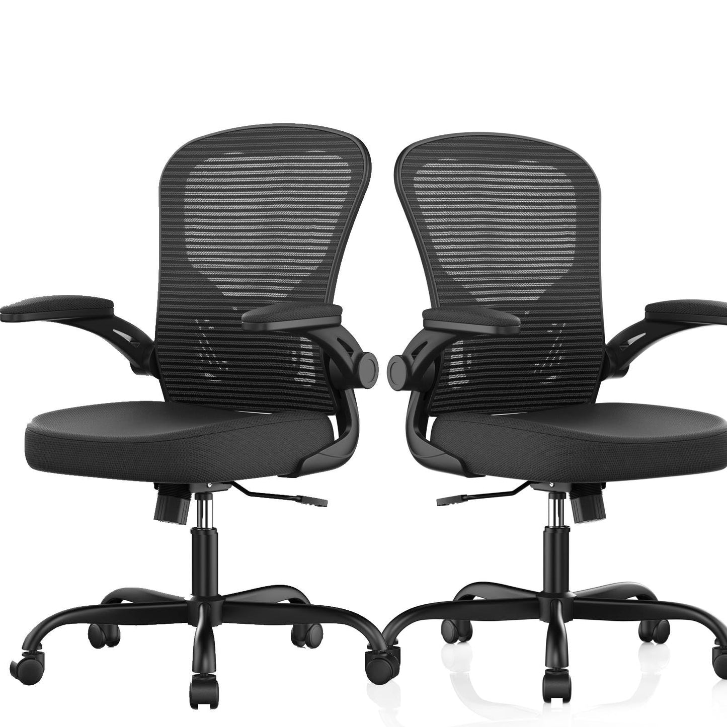 High Back Mesh Office Chair 330LBS Flip-Up Arms Lumbar Support