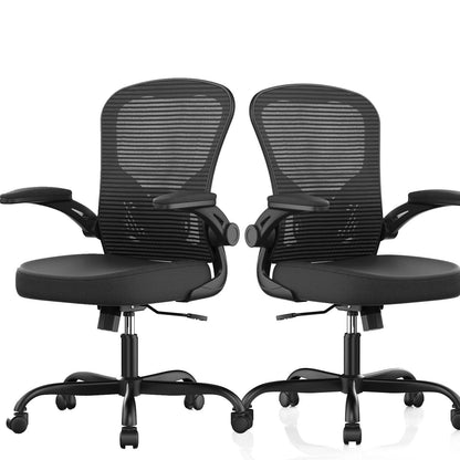 High Back Mesh Office Chair 330LBS Flip-Up Arms Lumbar Support