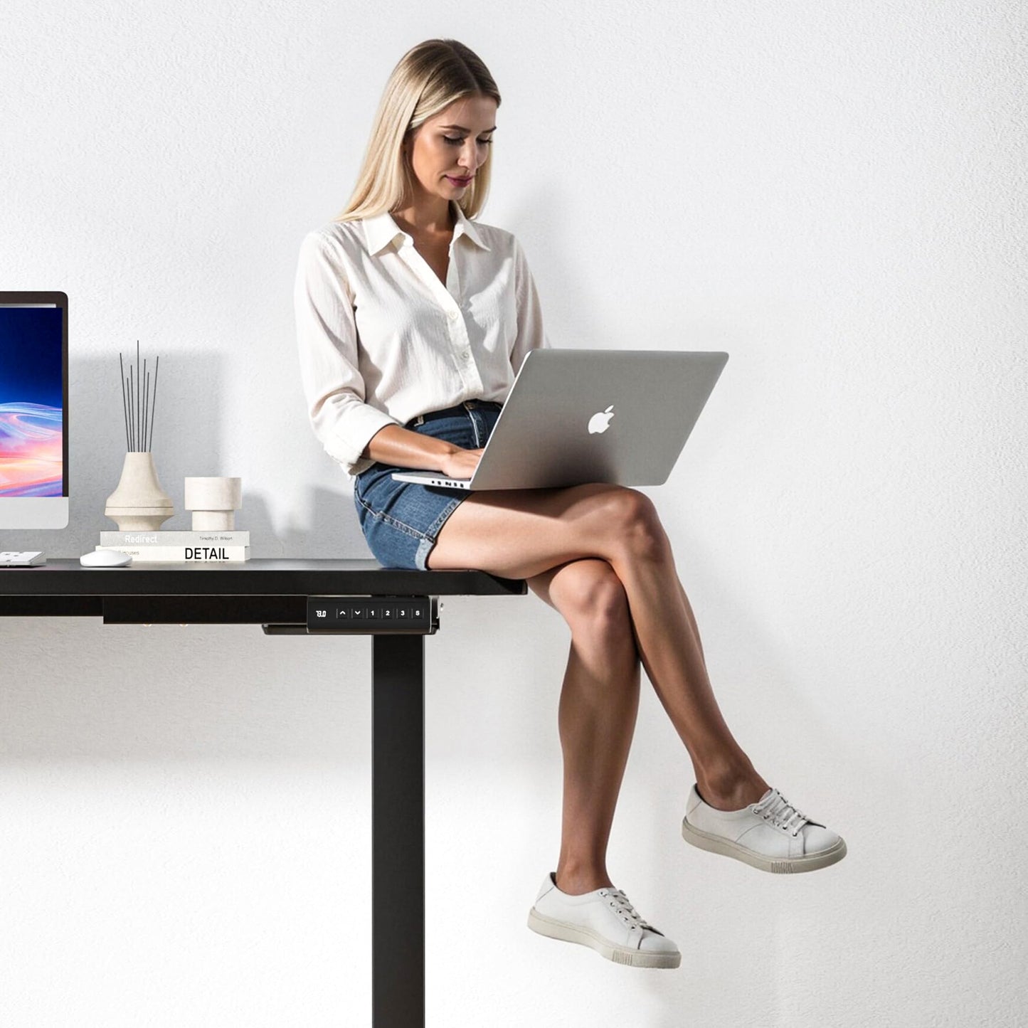 Electric Adjustable Standing Desk Frame with Memory Presets Stand Up Desk Base Workstation Legs Home Office