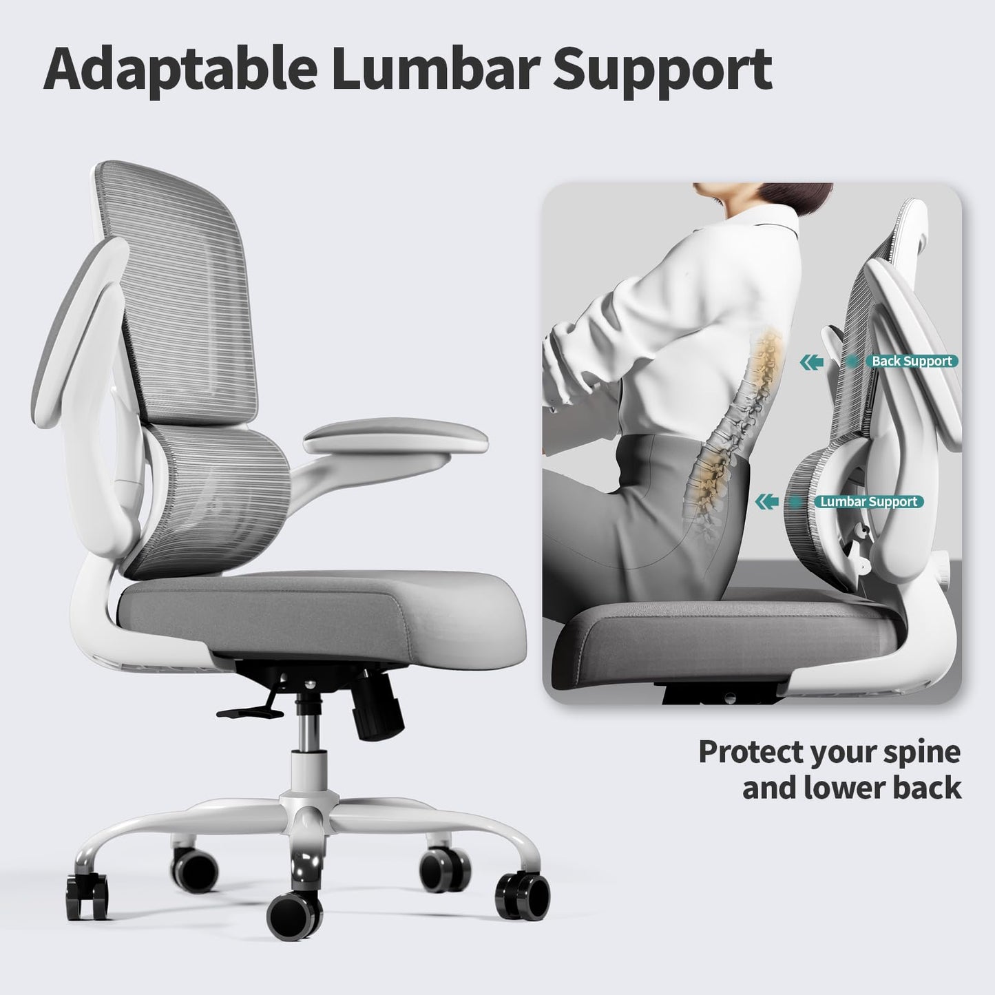 Ergonomic Mesh Office Chair Adjustable Lumbar Support Executive Desk Chair