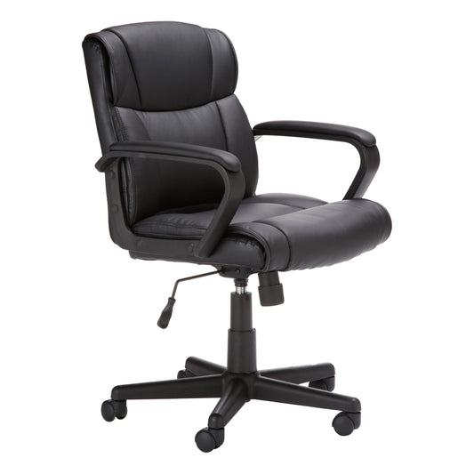 Ergonomic PU Leather Office Chair Adjustable Swivel Armrest Support