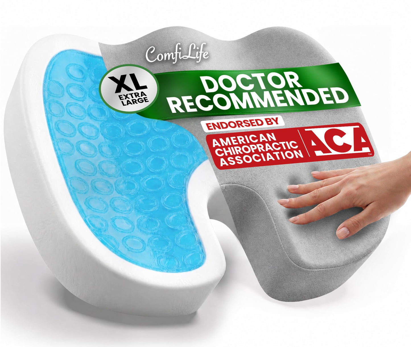 Gel Memory Foam Seat Cushion Ergonomic Tailbone Sciatica Pain Relief Office Car Support