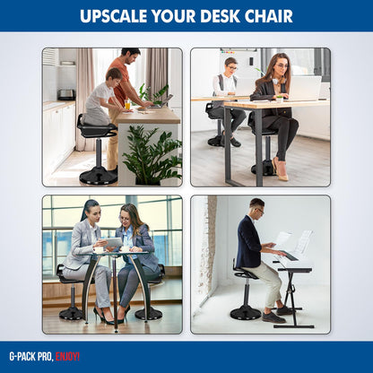 Ergonomic Standing Desk Stool Adjustable Height 360° Swivel Leaning Chair