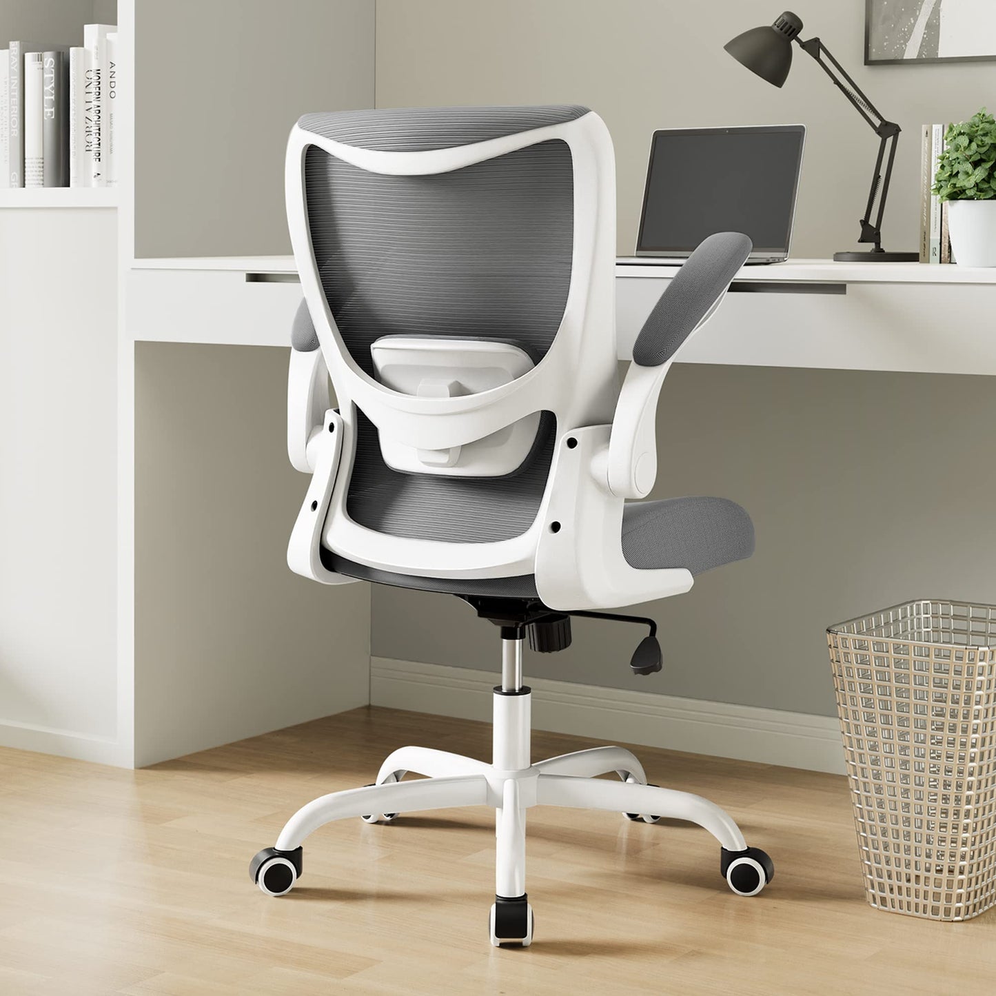 Ergonomic Mesh Office Chair Adjustable Lumbar Support Flip-Up Armrests