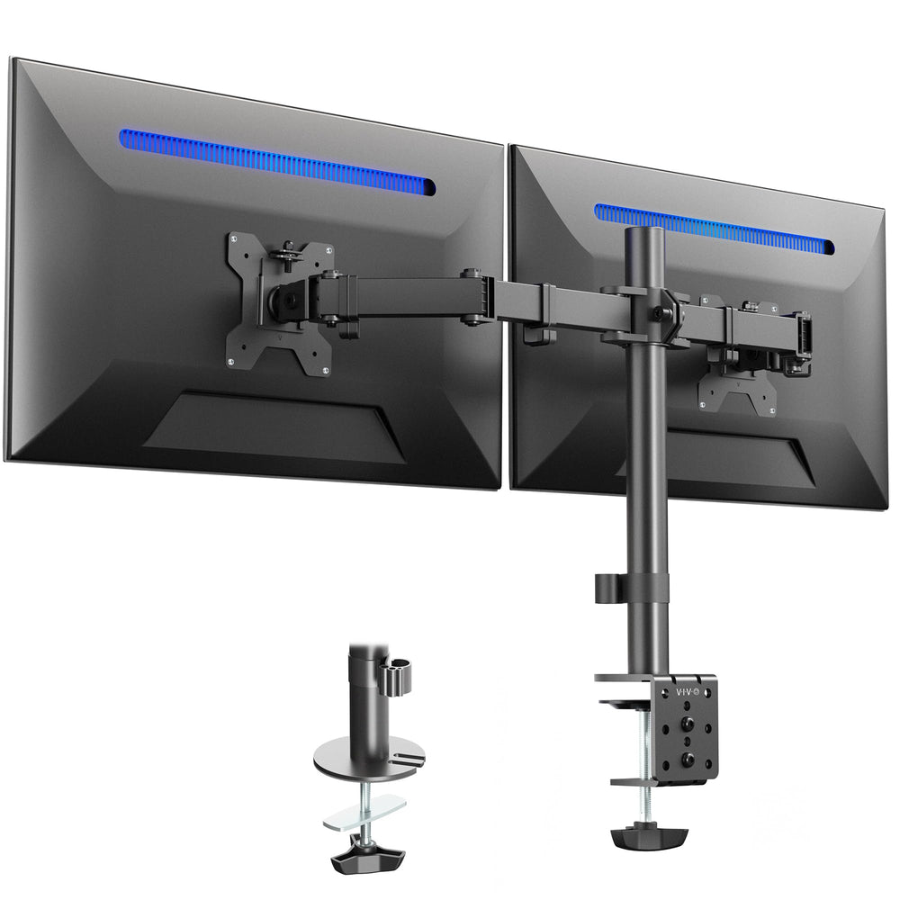 Dual Monitor Desk Mount Heavy Duty Fully Adjustable Steel Stand for Two Screens Computer Monitor Arm Stand