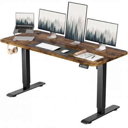 Electric Height Adjustable Standing Desk Memory Preset Sit Stand Desk Home Office T-Shaped Metal Frame
