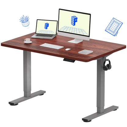 Electric Standing Desk Adjustable Height One Piece Desktop 4 Memory Presets Stable Home Office Desk