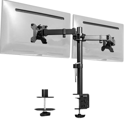Dual Monitor Desk Mount Heavy Duty Fully Adjustable Steel Stand for Two Screens Computer Monitor Arm Stand