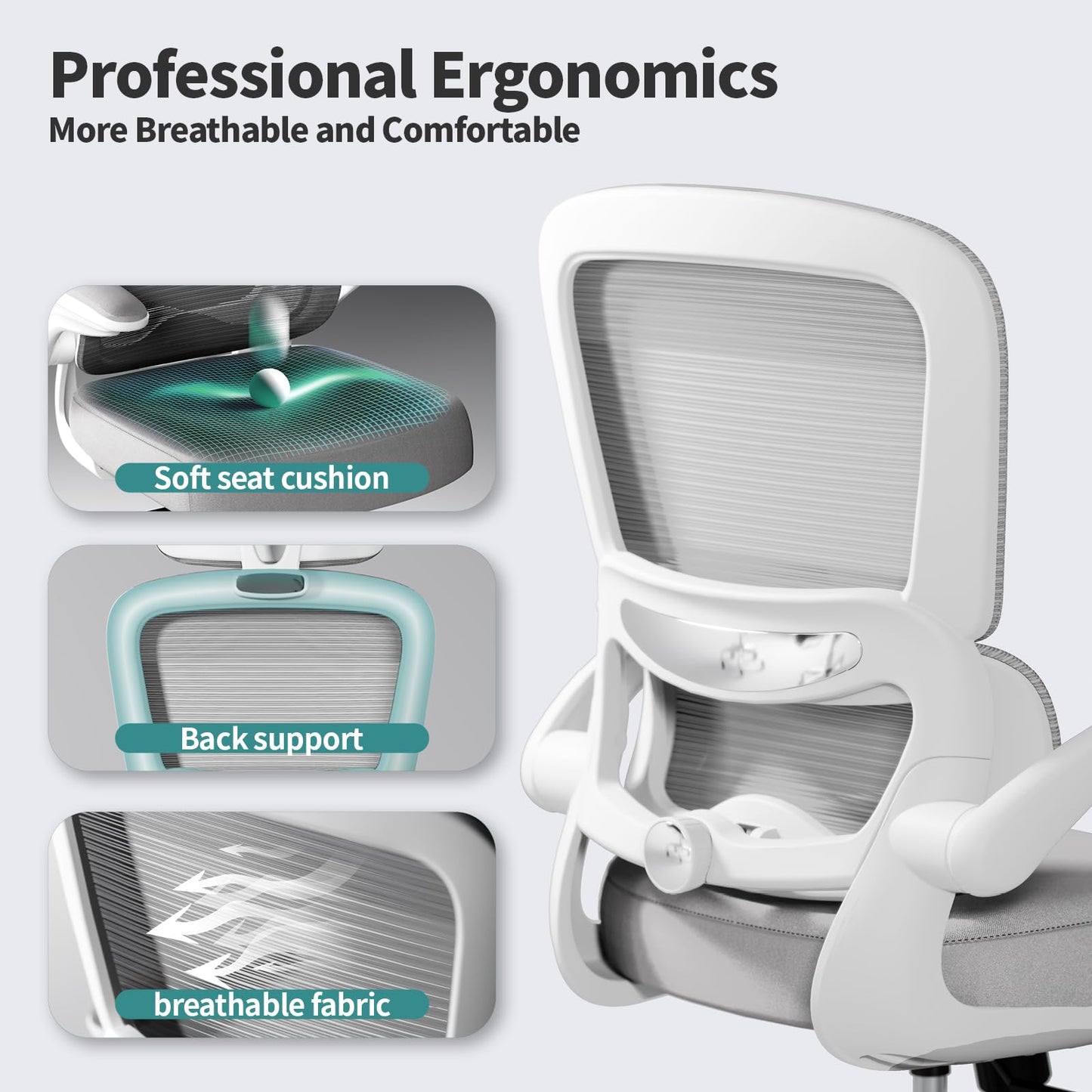 Ergonomic Mesh Office Chair Adjustable Lumbar Support Executive Desk Chair