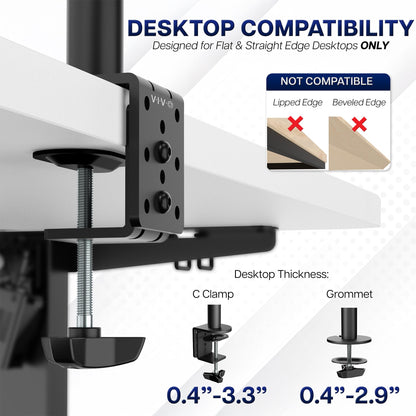 Dual Monitor Desk Mount Heavy Duty Fully Adjustable Steel Stand for Two Screens Computer Monitor Arm Stand