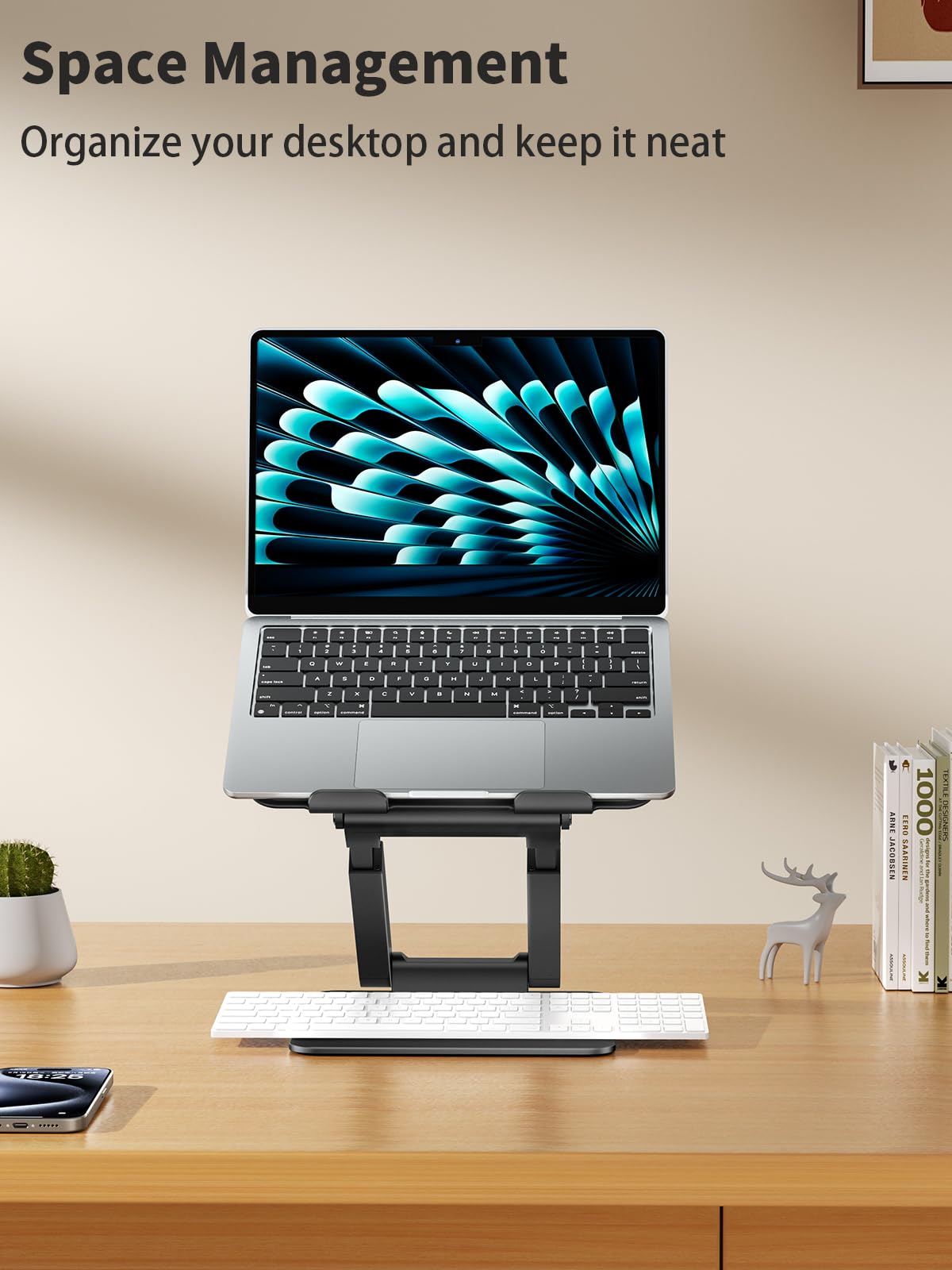 Adjustable Laptop Stand Telescopic Rotating Ergonomic Height Riser Foldable Desk Holder
