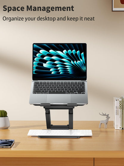 Adjustable Laptop Stand Telescopic Rotating Ergonomic Height Riser Foldable Desk Holder