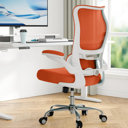 High Back Ergonomic Office Chair Mesh Back Lumbar Support PU Seat Gaming Style