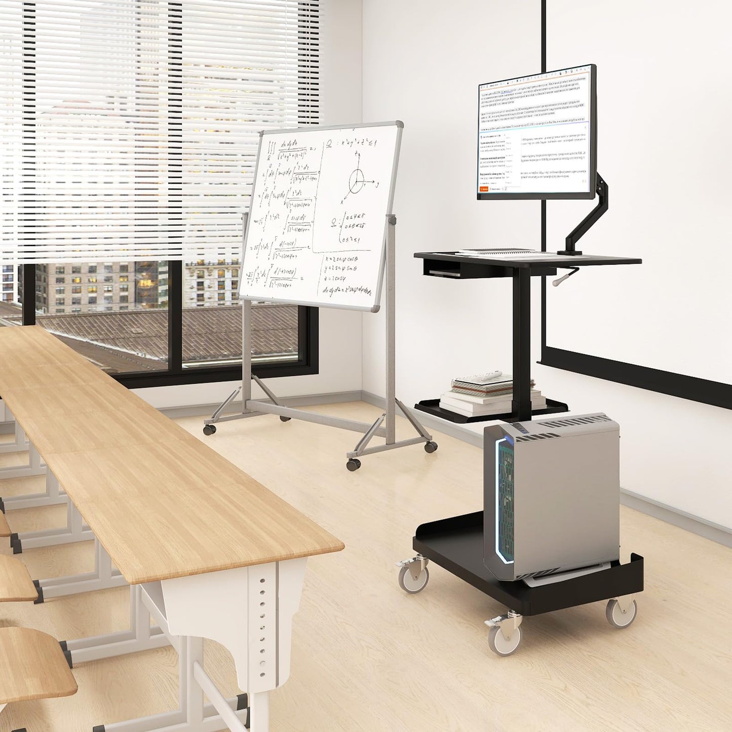 Natwind Electric Mobile Height Adjustable Workstation,Style A