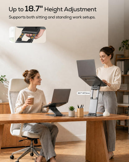 Adjustable Height Laptop Stand Ergonomic Riser Portable Desk Holder for 10–17 Inch Laptops