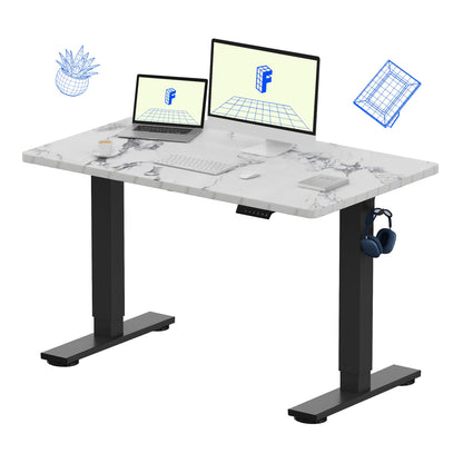 Electric Standing Desk Adjustable Height One Piece Desktop 4 Memory Presets Stable Home Office Desk