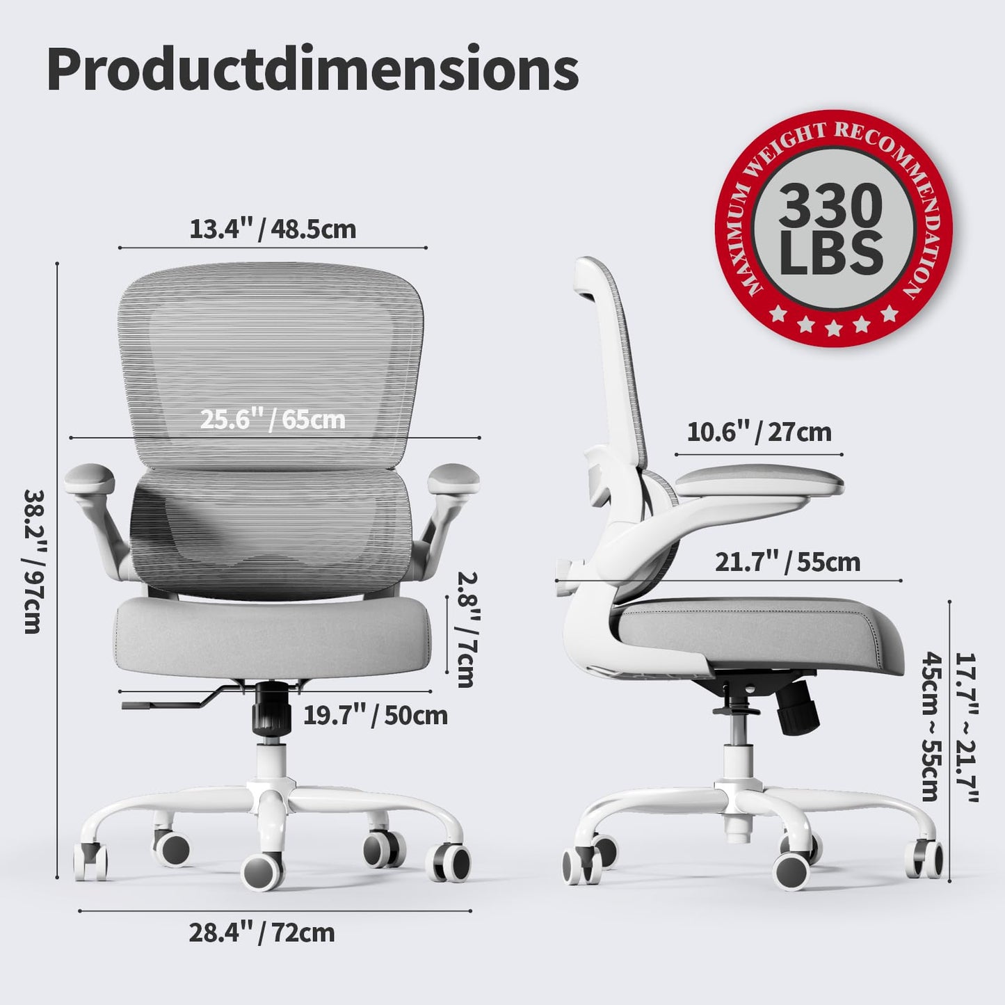 Ergonomic Mesh Office Chair Adjustable Lumbar Support Executive Desk Chair