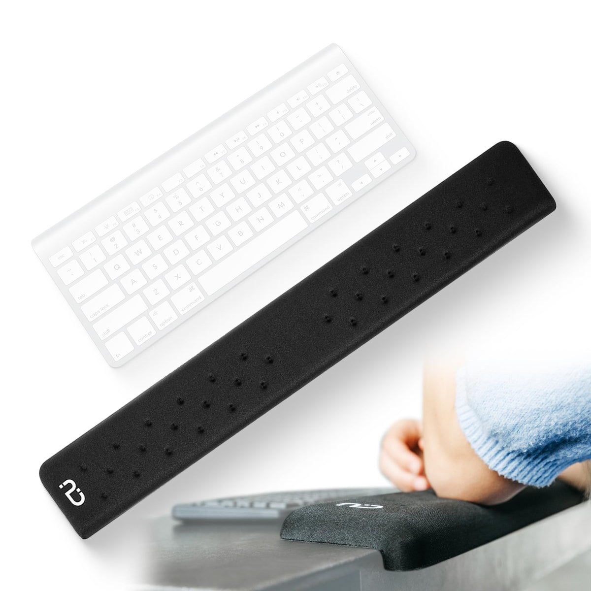 Memory Foam L-Shaped Desk Edge Wrist Rest Ergonomic Forearm Support Non-Slip Cushion for Extended Work Comfort