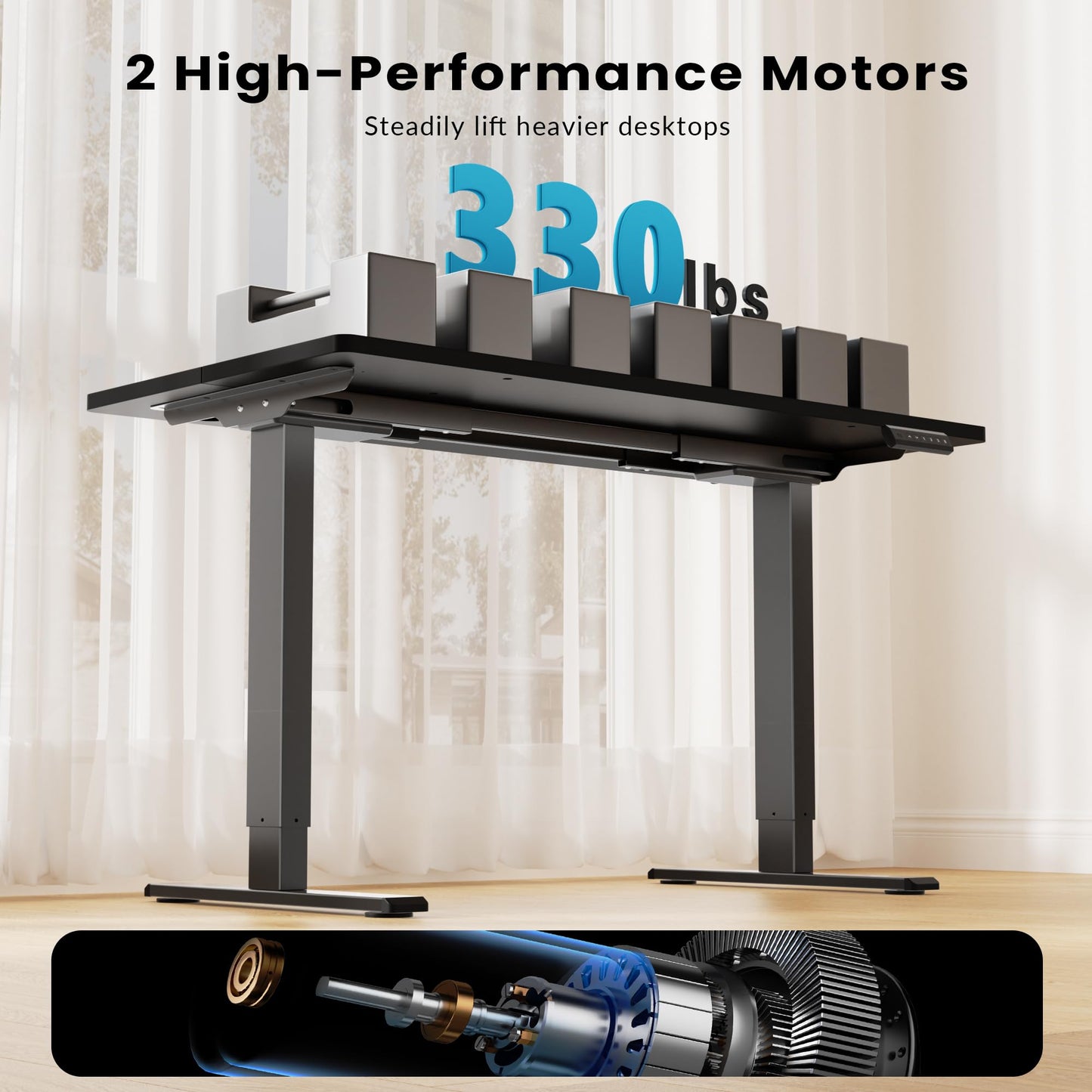 Electric Adjustable Standing Desk Frame with Memory Presets Stand Up Desk Base Workstation Legs Home Office