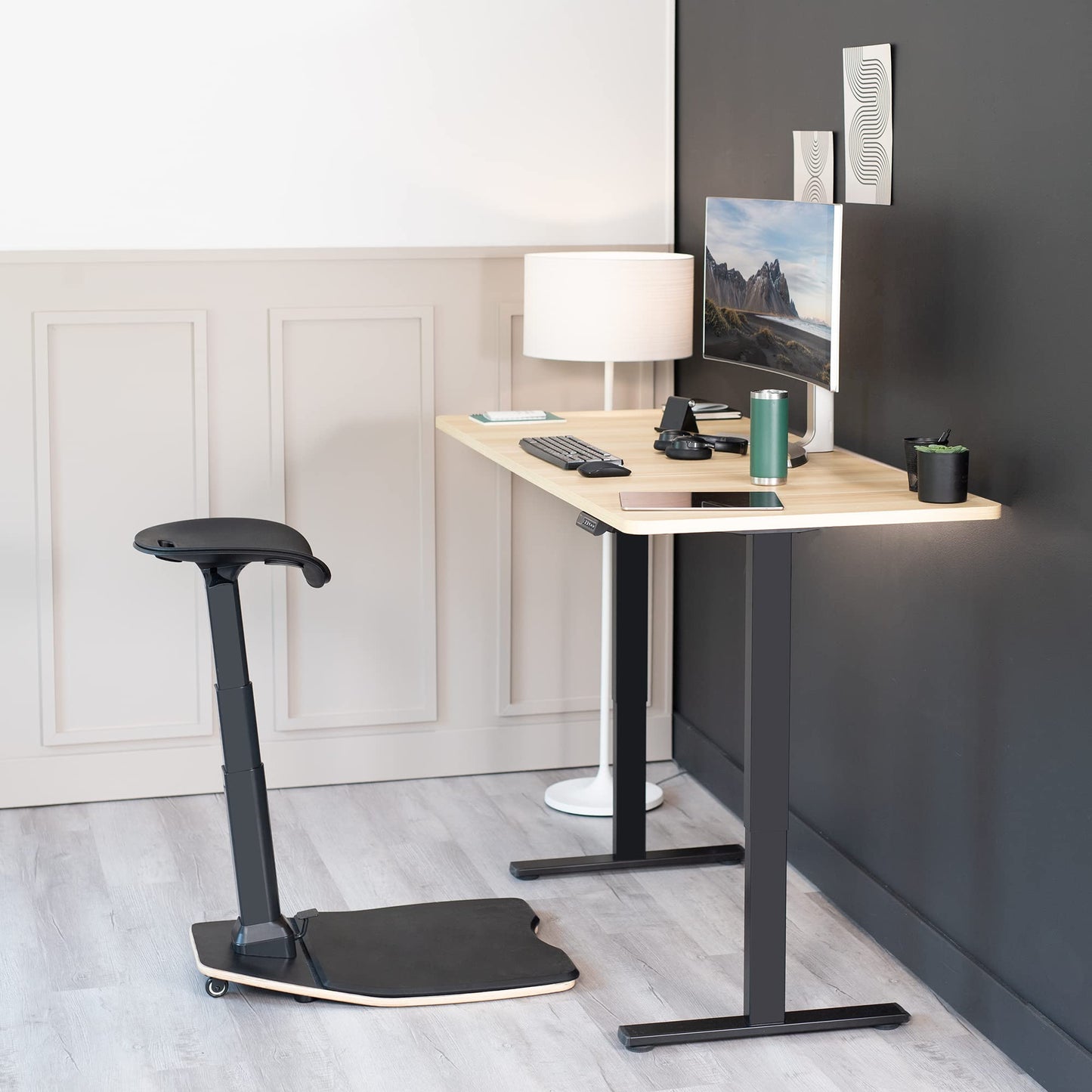 Ergonomic Leaning Perch Standing Desk Stool Anti-Fatigue Posture Seat Adjustable Height
