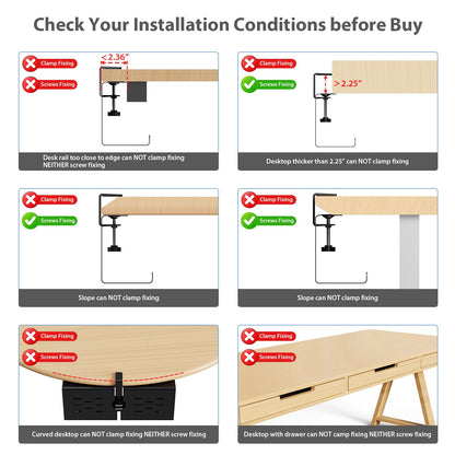 Under Desk Cable Management Tray Cord Organizer Metal Clamp or Screw Mount Heavy Duty Desk Cable Storage Rack