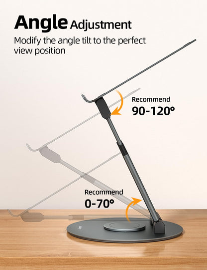 Swivel Adjustable Laptop Stand 360° Rotating Base Ergonomic Height Riser Desk Holder