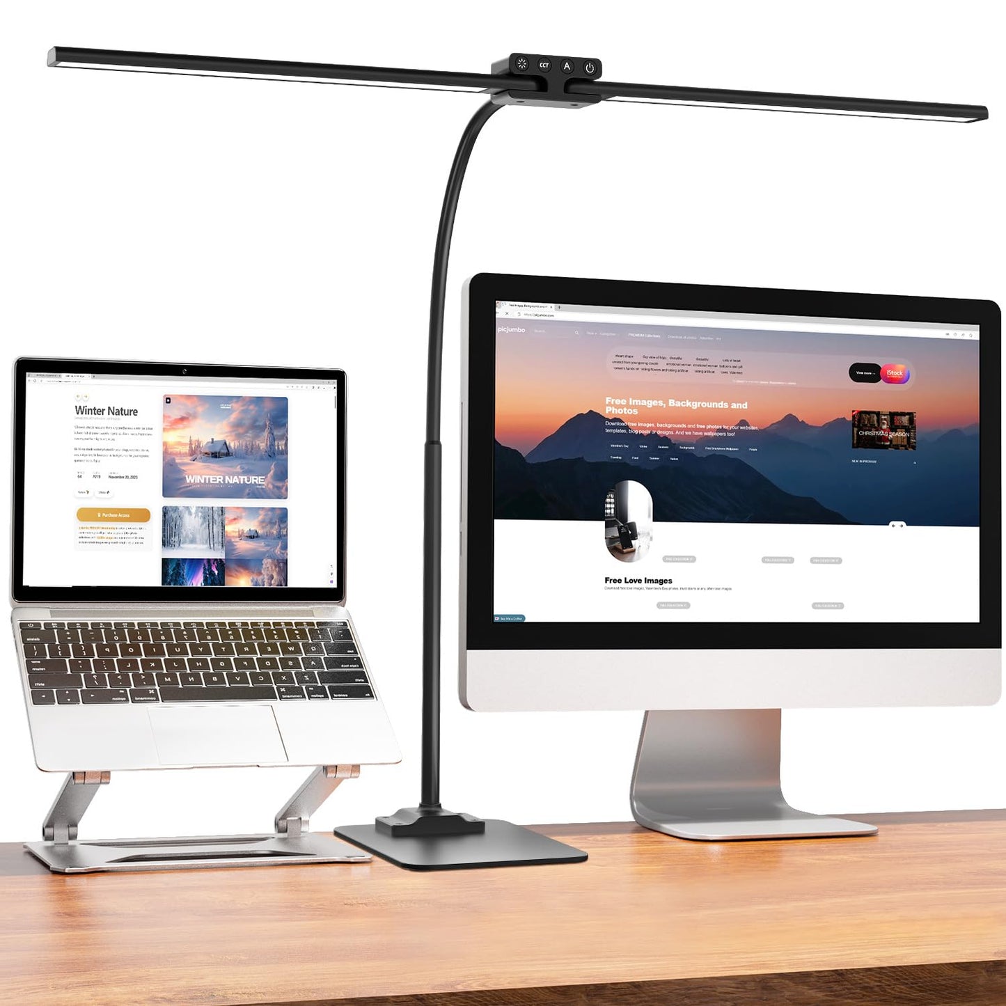 EppieBasic LED Desk Lamp 24W 31.5-inch Double Head Desk Light