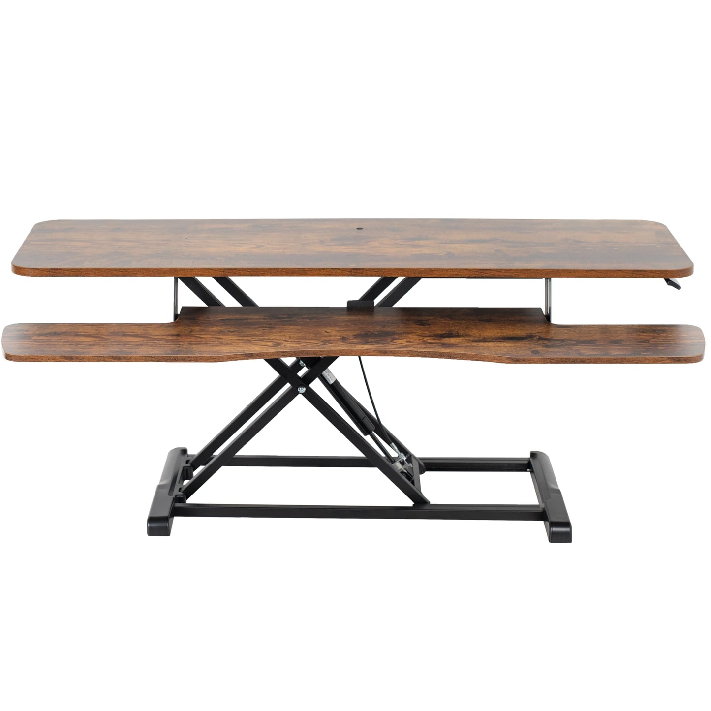 Height Adjustable Desk Converter Sit Stand Workstation Dual Monitor Laptop Riser Wide Keyboard Tray