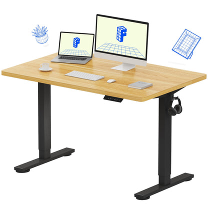 Electric Standing Desk Adjustable Height One Piece Desktop 4 Memory Presets Stable Home Office Desk