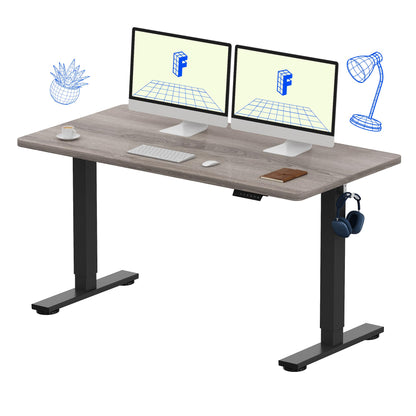 Electric Standing Desk Adjustable Height One Piece Desktop 4 Memory Presets Stable Home Office Desk