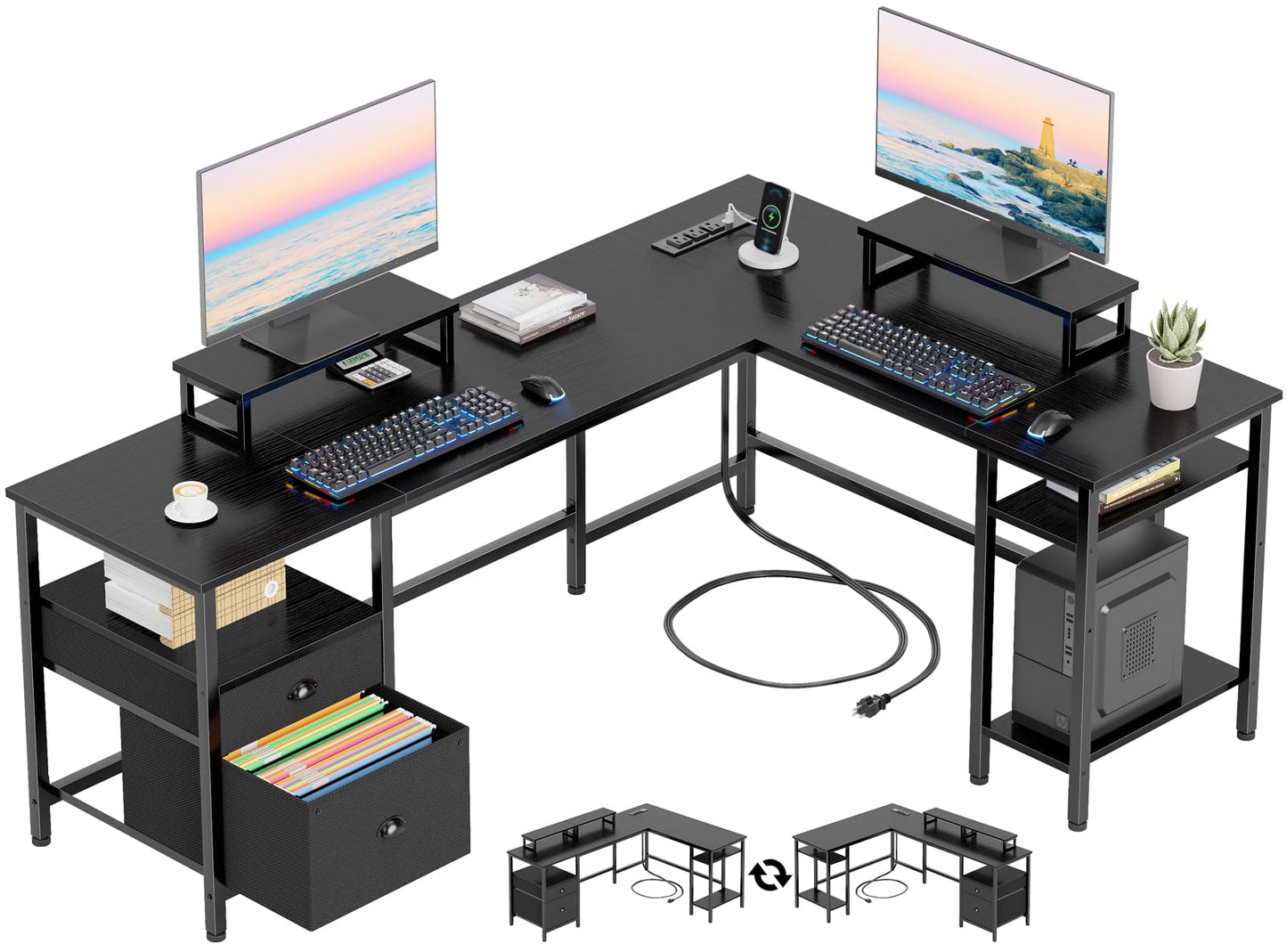 Furologee L Shaped Computer Desk