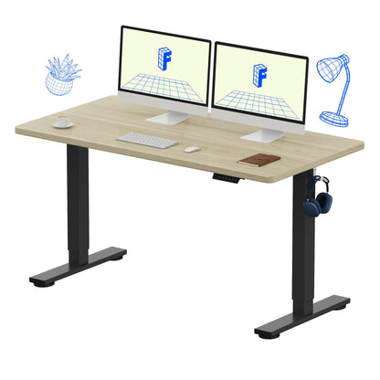 Electric Standing Desk Adjustable Height One Piece Desktop 4 Memory Presets Stable Home Office Desk