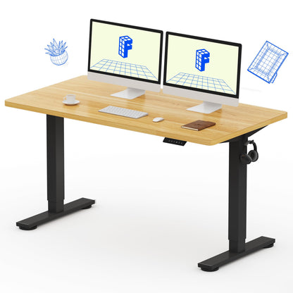 Electric Standing Desk Adjustable Height One Piece Desktop 4 Memory Presets Stable Home Office Desk