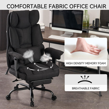 Big and Tall High Back Executive Office Chair with Footrest 400lb Capacity Fabric Ergonomic Computer Chair