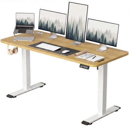 Electric Height Adjustable Standing Desk Memory Preset Sit Stand Desk Home Office T-Shaped Metal Frame